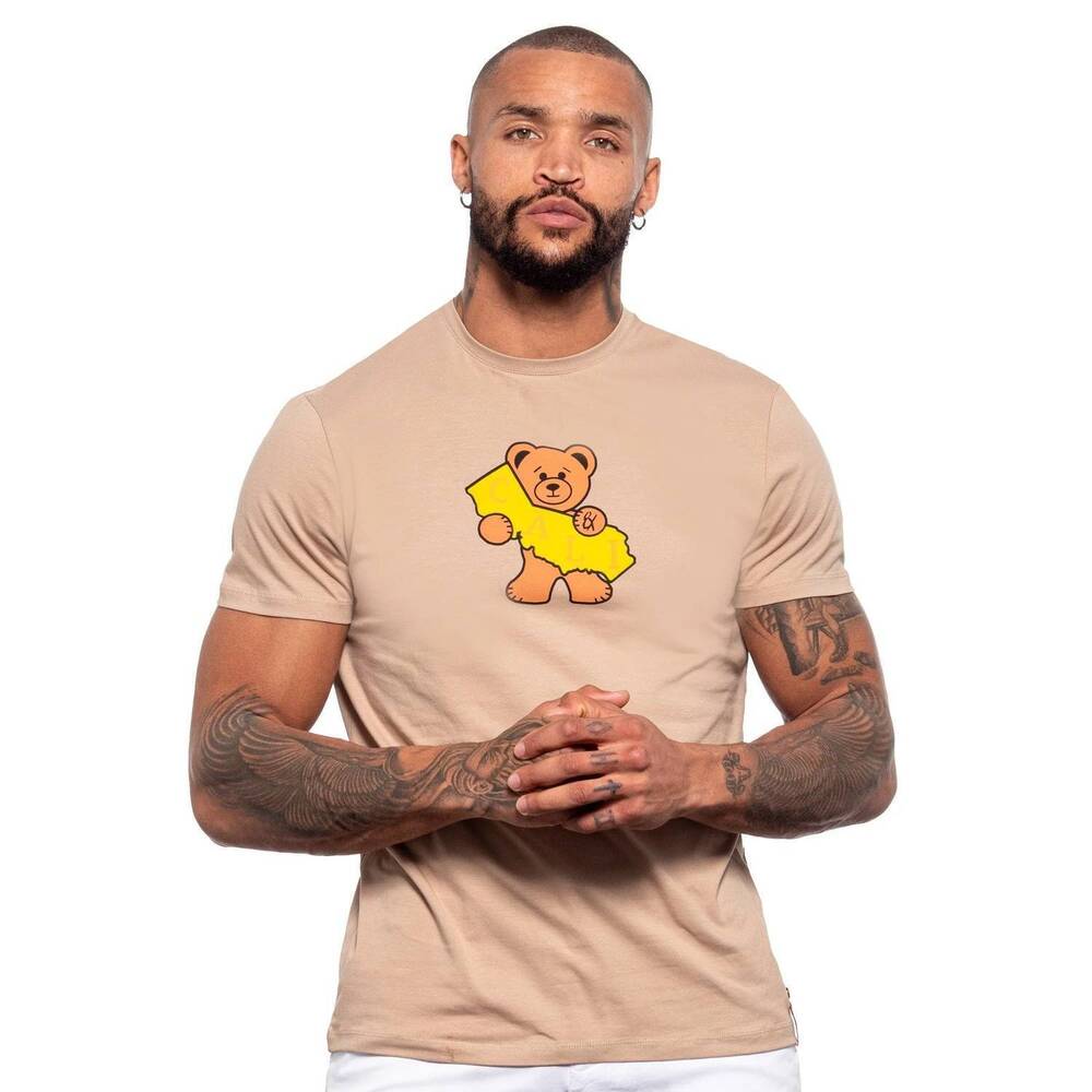 NEW EIGHT X cali bear graphic t-shirt in beige